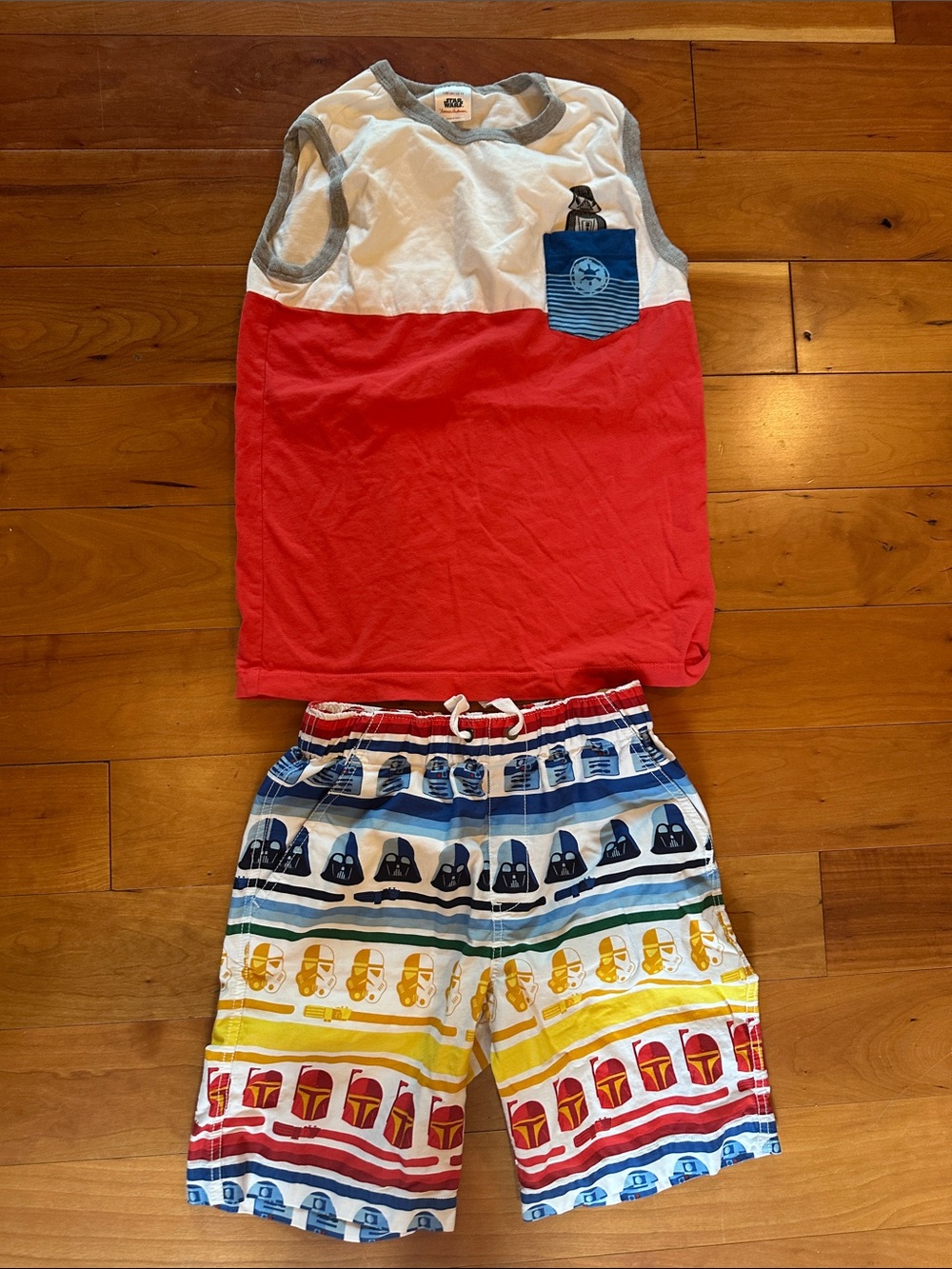 Hanna Andersson Red White Blue Star Wars Tank & Shorts Set